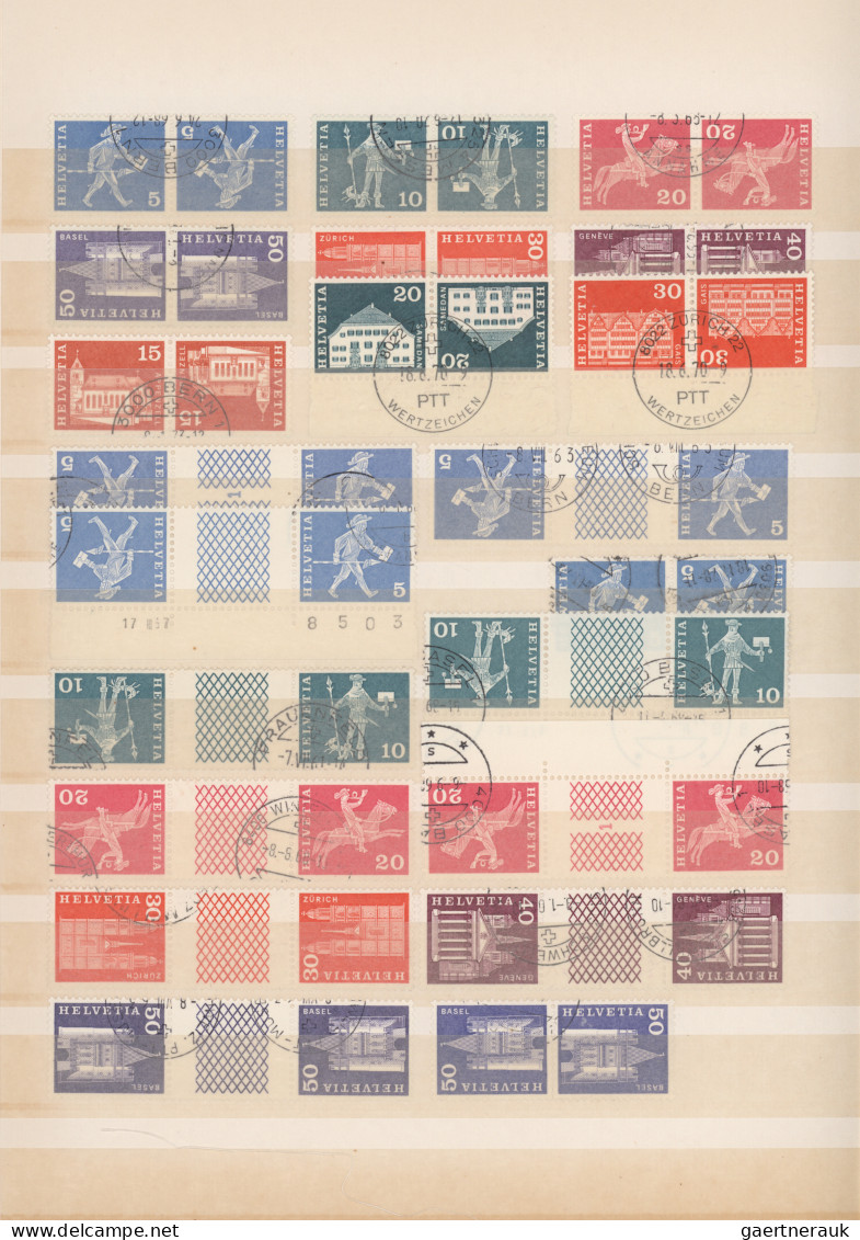 Schweiz - Zusammendrucke: 1910/2010 (ca.), sauber gestempelte Sammlung der Zusam