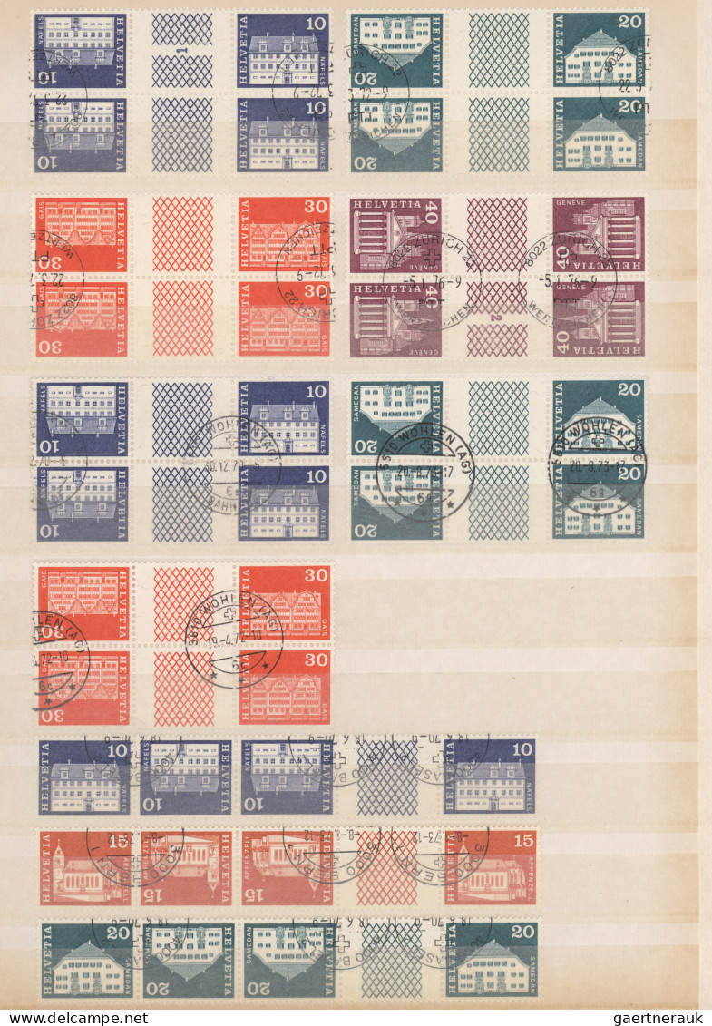 Schweiz - Zusammendrucke: 1910/2010 (ca.), sauber gestempelte Sammlung der Zusam