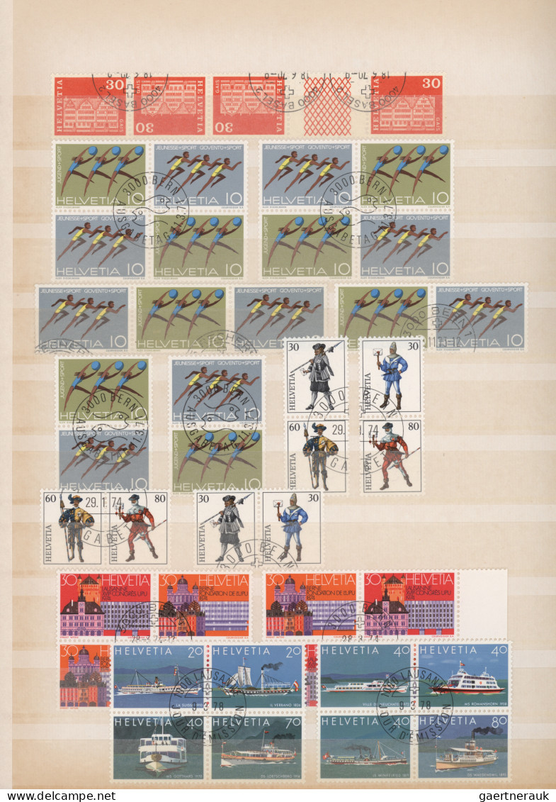 Schweiz - Zusammendrucke: 1910/2010 (ca.), sauber gestempelte Sammlung der Zusam