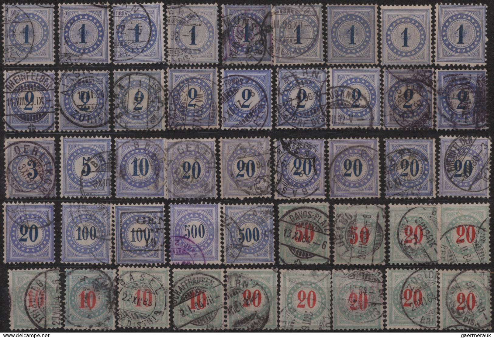 Schweiz - Portomarken: 1878-1940: Sammlungs- Und Dublettenbestand Von Fast 600 N - Taxe