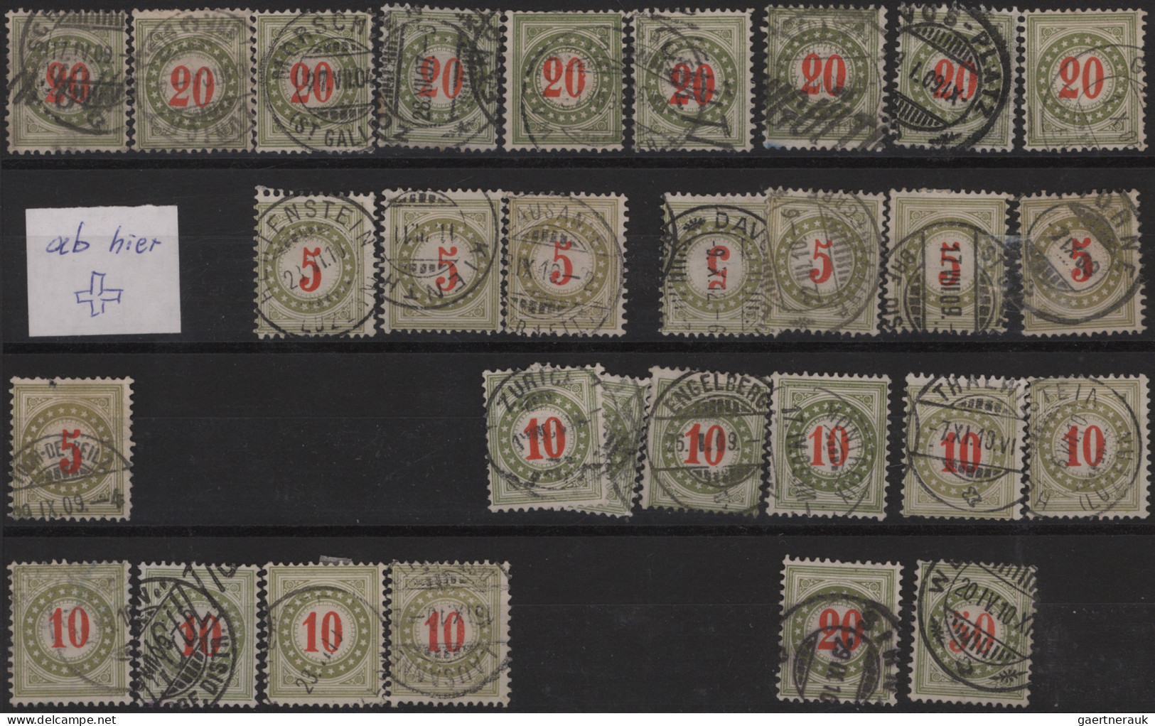 Schweiz - Portomarken: 1878-1940: Sammlungs- Und Dublettenbestand Von Fast 600 N - Taxe