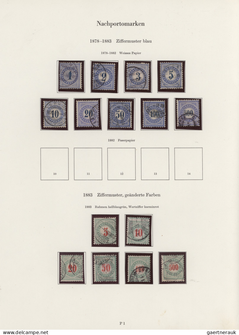 Schweiz - Portomarken: 1878-1940: Sammlungs- und Dublettenbestand von fast 600 N