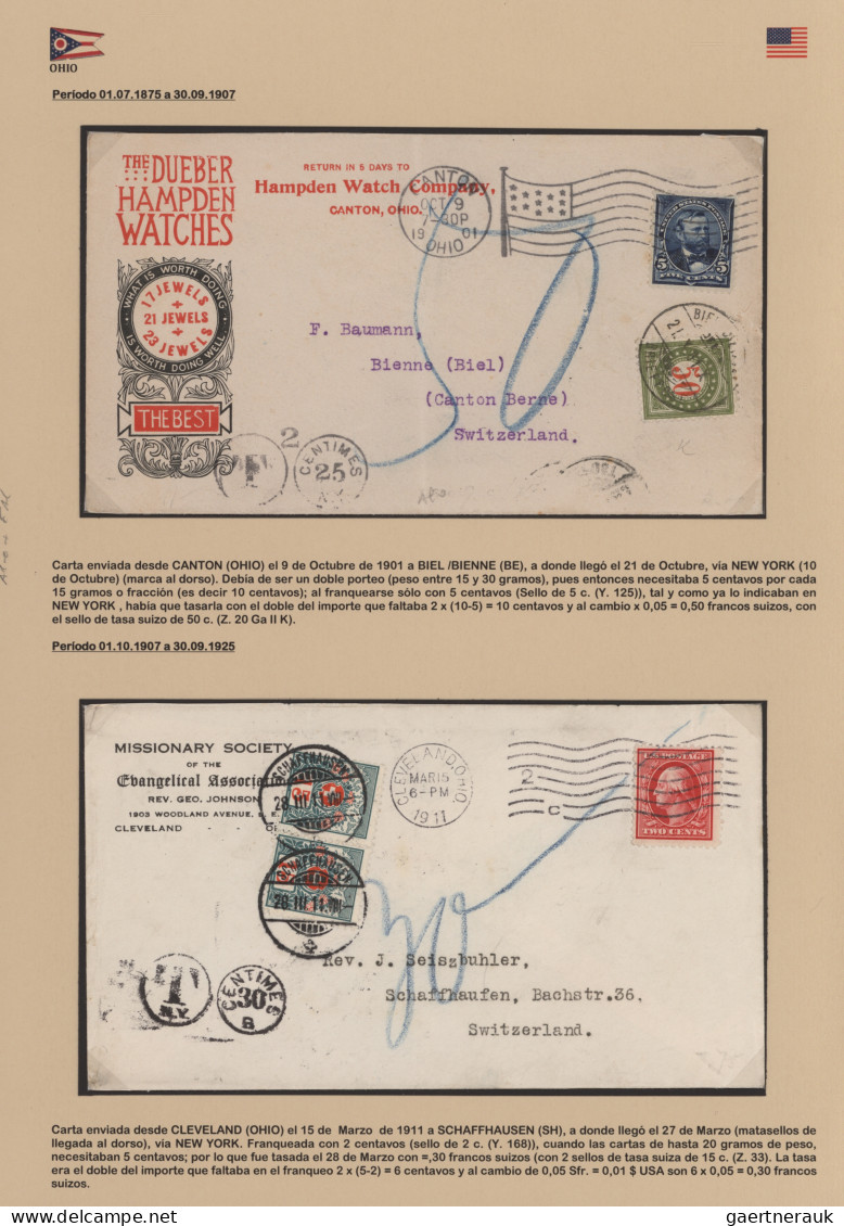 Schweiz - Portomarken: 1900-1940 (c.): Kollektion von 120 Briefen und Postkarten