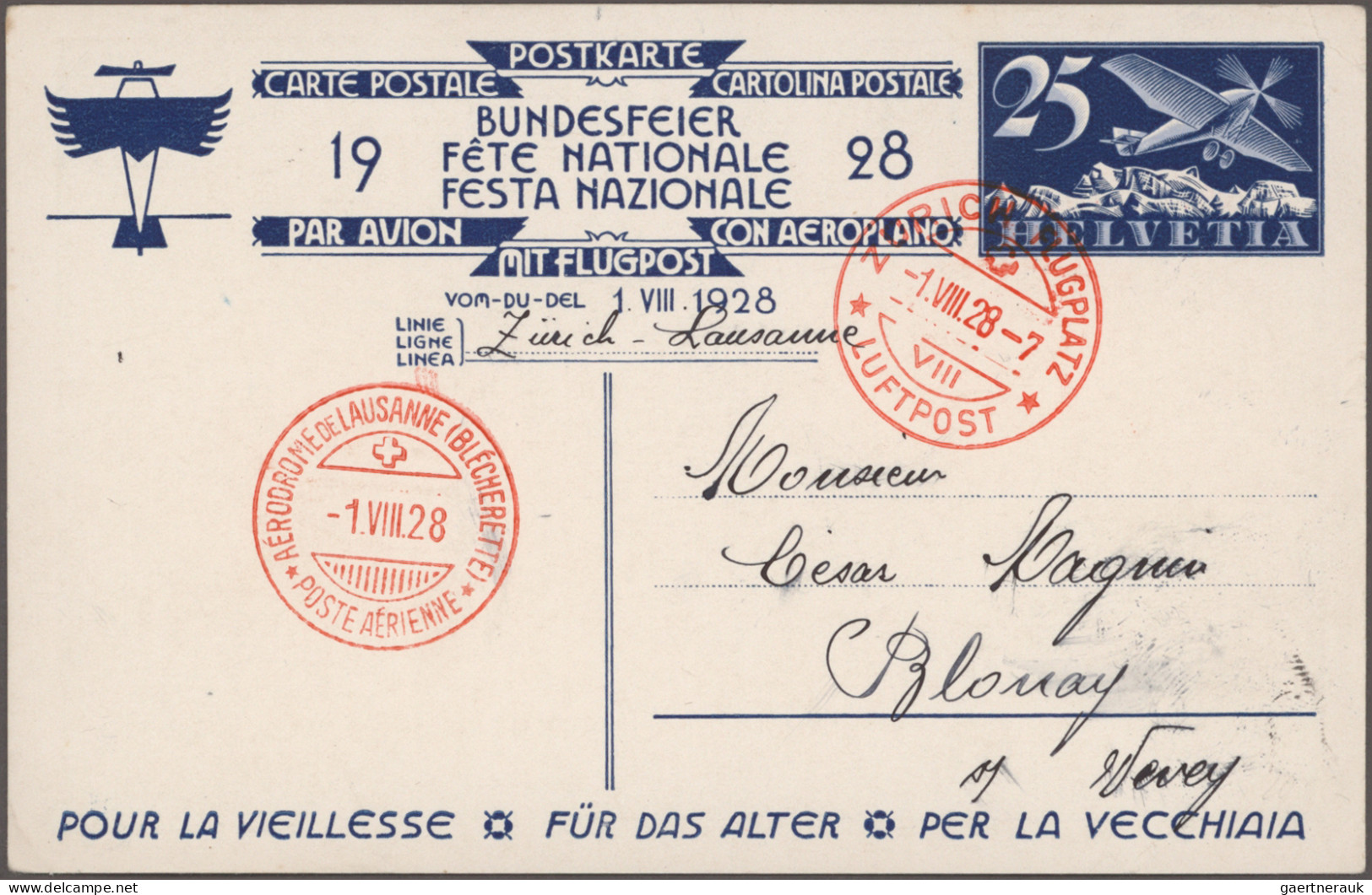 Schweiz - Ganzsachen: 1911-1950 Ca.- Bundesfeierkarten: Sammlung Von über 160 Bu - Enteros Postales