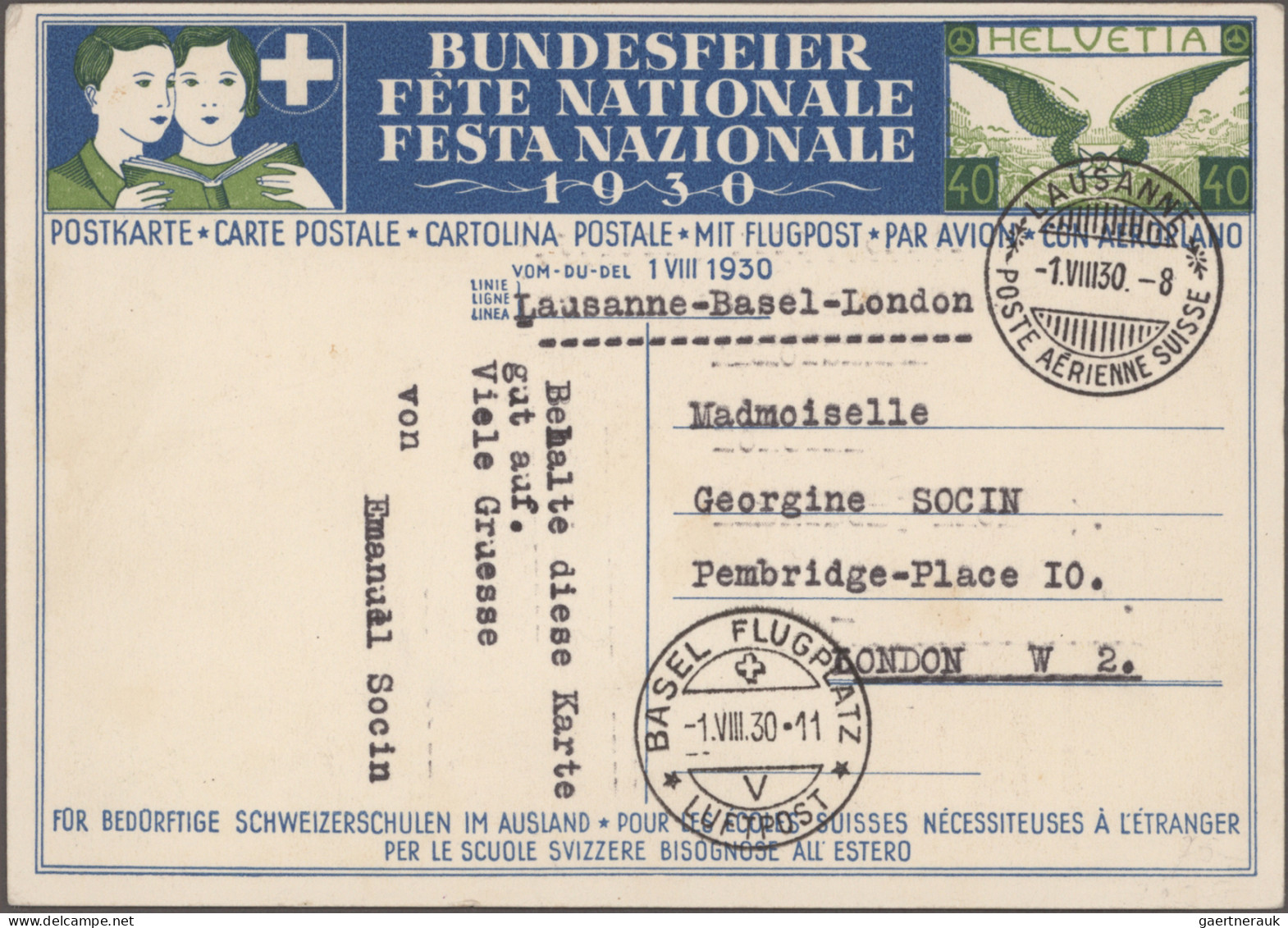 Schweiz - Ganzsachen: 1911-1950 Ca.- Bundesfeierkarten: Sammlung Von über 160 Bu - Entiers Postaux