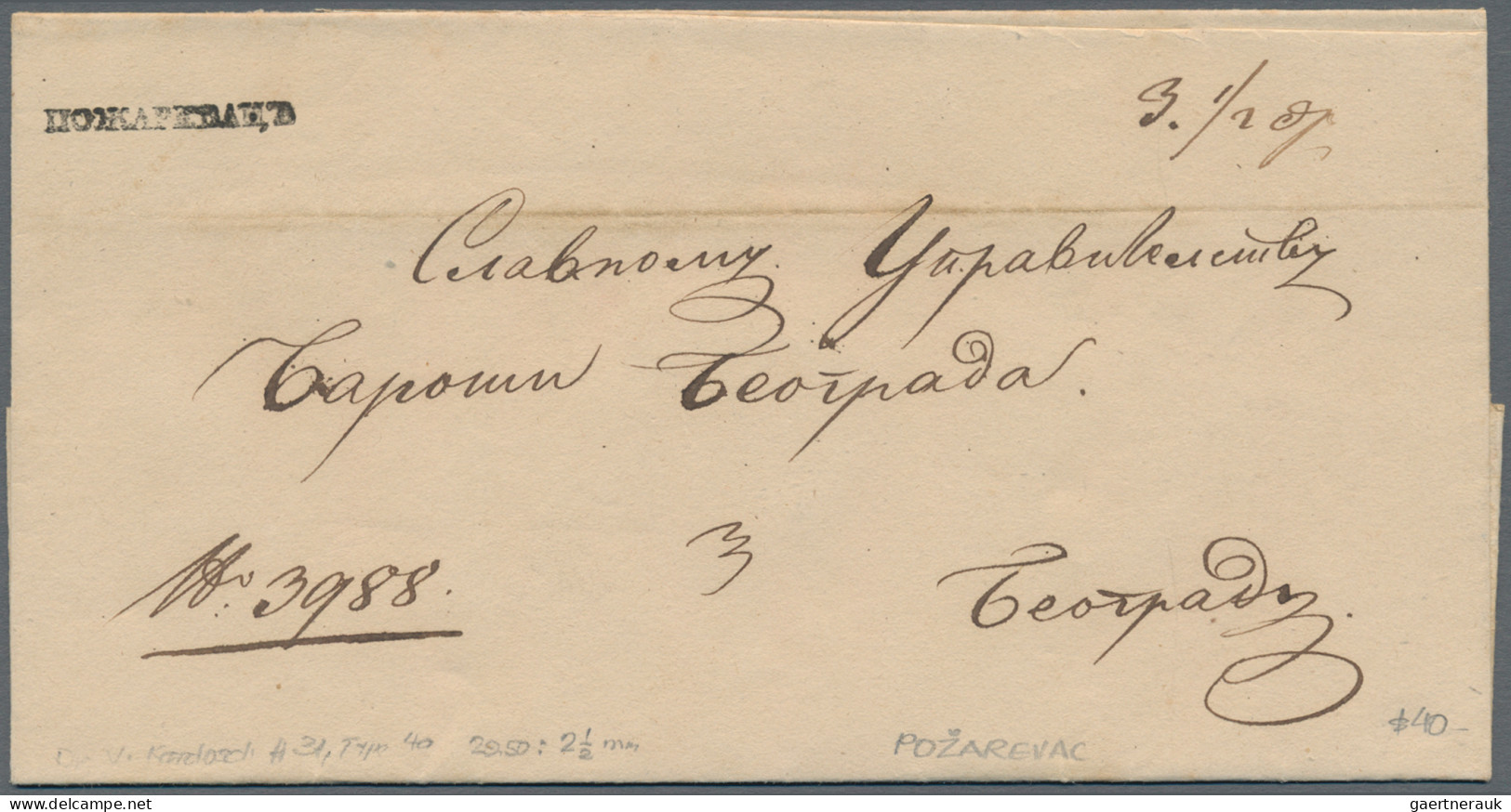 Serbia: 1844/1918: Collection Of About 40 Covers And Postcards Plus Few Cigerett - Serbie