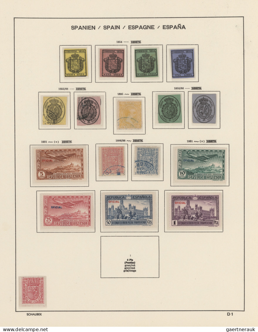 Spain: 1850/1939, mint and used collection from classic period on Schaubek pages