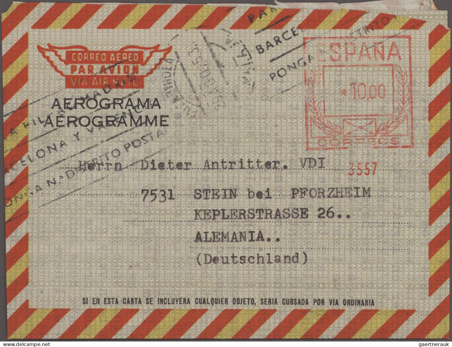 Spain - postal stationery: 1947/2002, collection of 90 air letter sheets unused/