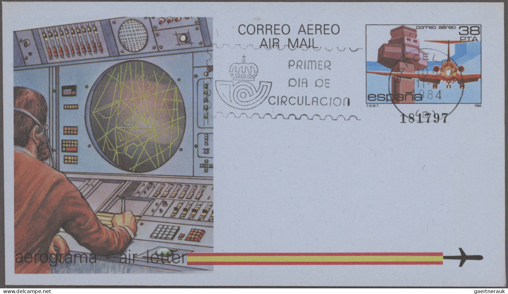Spain - postal stationery: 1947/2002, collection of 90 air letter sheets unused/