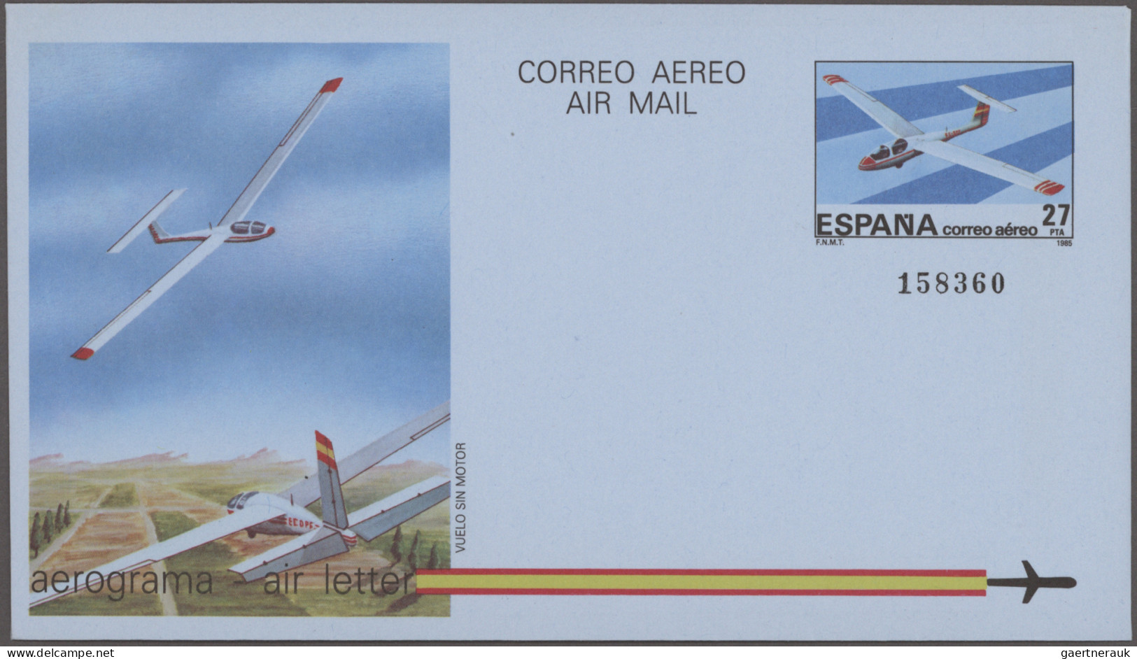 Spain - postal stationery: 1947/2002, collection of 90 air letter sheets unused/