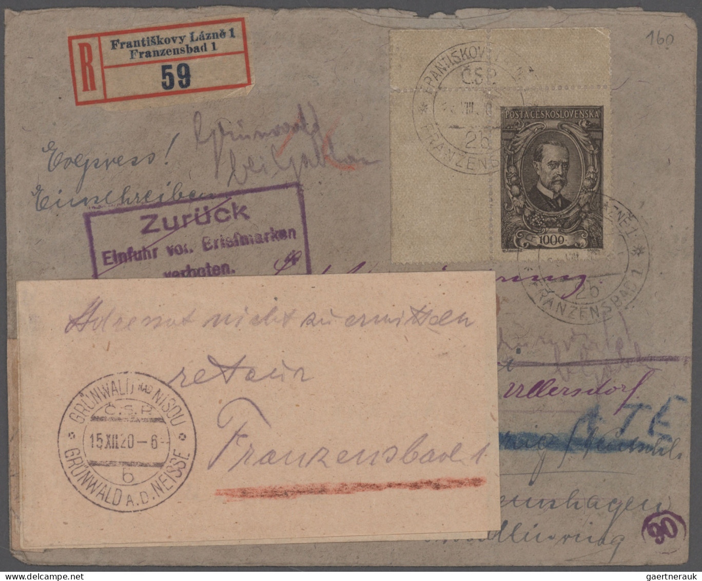 Czechoslowakia: 1918/2000 (ca.), Mint And Used Balance In Four Albums, Comprisin - Cartas & Documentos