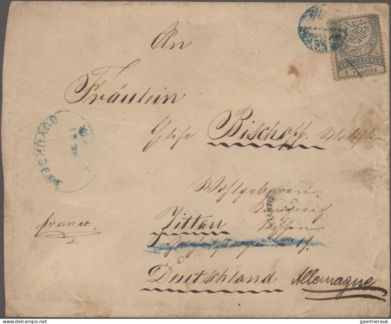 Turkey: 1886/1919 Ca.: 25 Covers, Postcards And Postal Stationery Items, Sent Fr - Briefe U. Dokumente