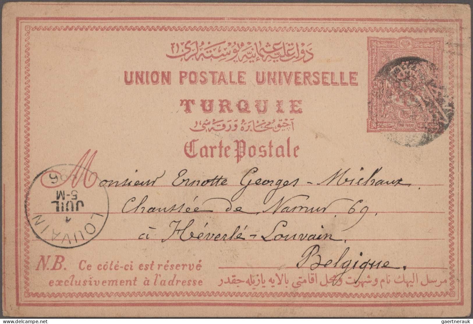 Turkey: 1886/1919 Ca.: 25 Covers, Postcards And Postal Stationery Items, Sent Fr - Lettres & Documents
