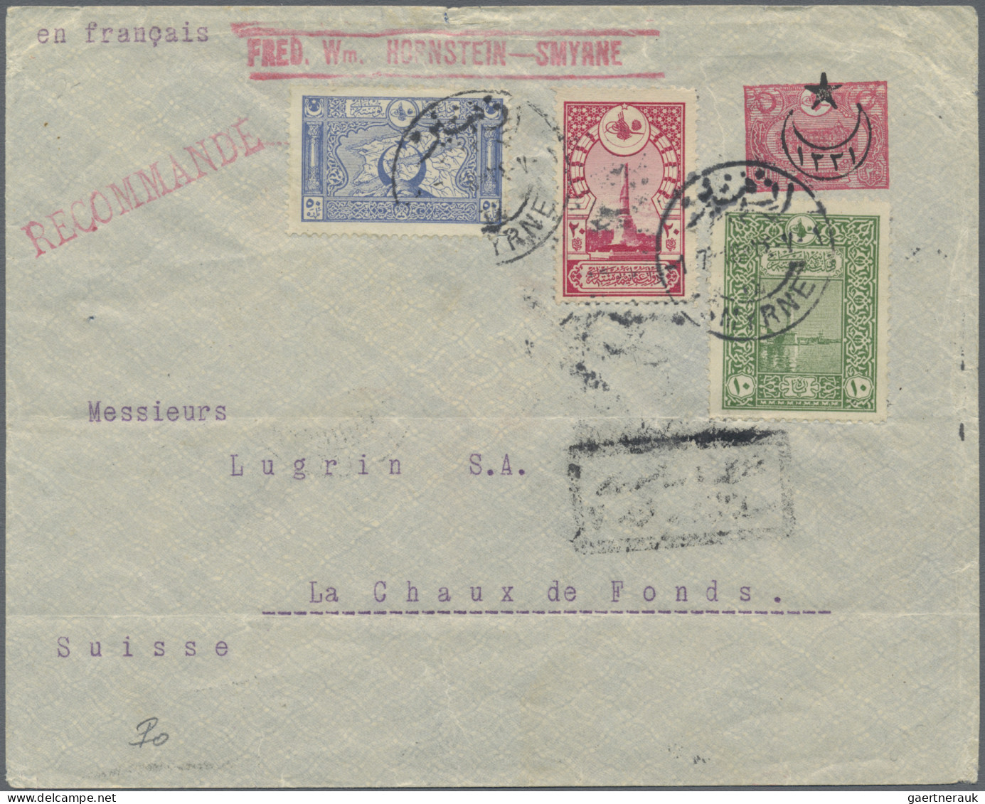 Turkey: 1900/1918 Collection Of 64 Covers, Picture Postcards And Postal Statione - Brieven En Documenten