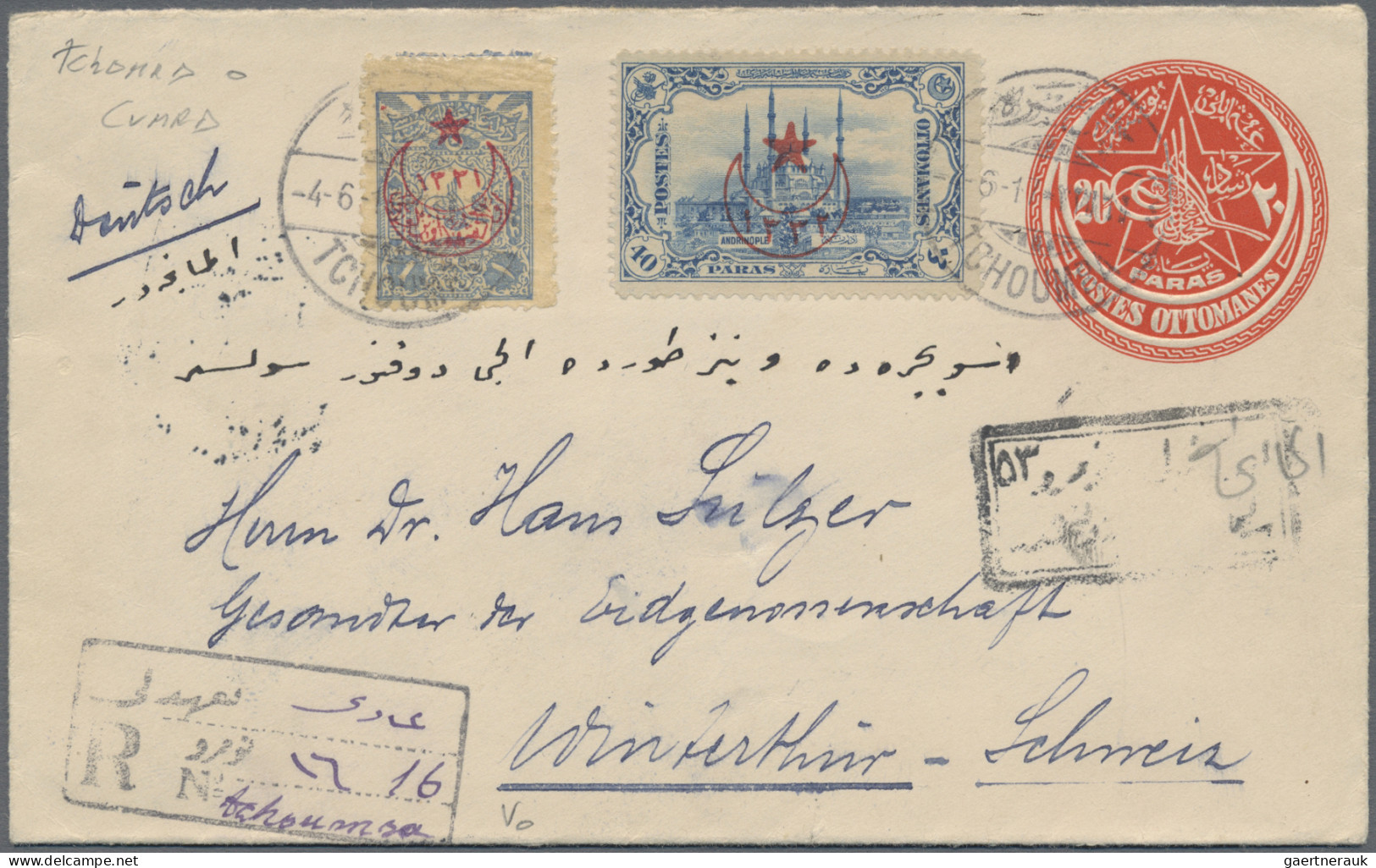 Turkey: 1900/1918 Collection Of 64 Covers, Picture Postcards And Postal Statione - Lettres & Documents