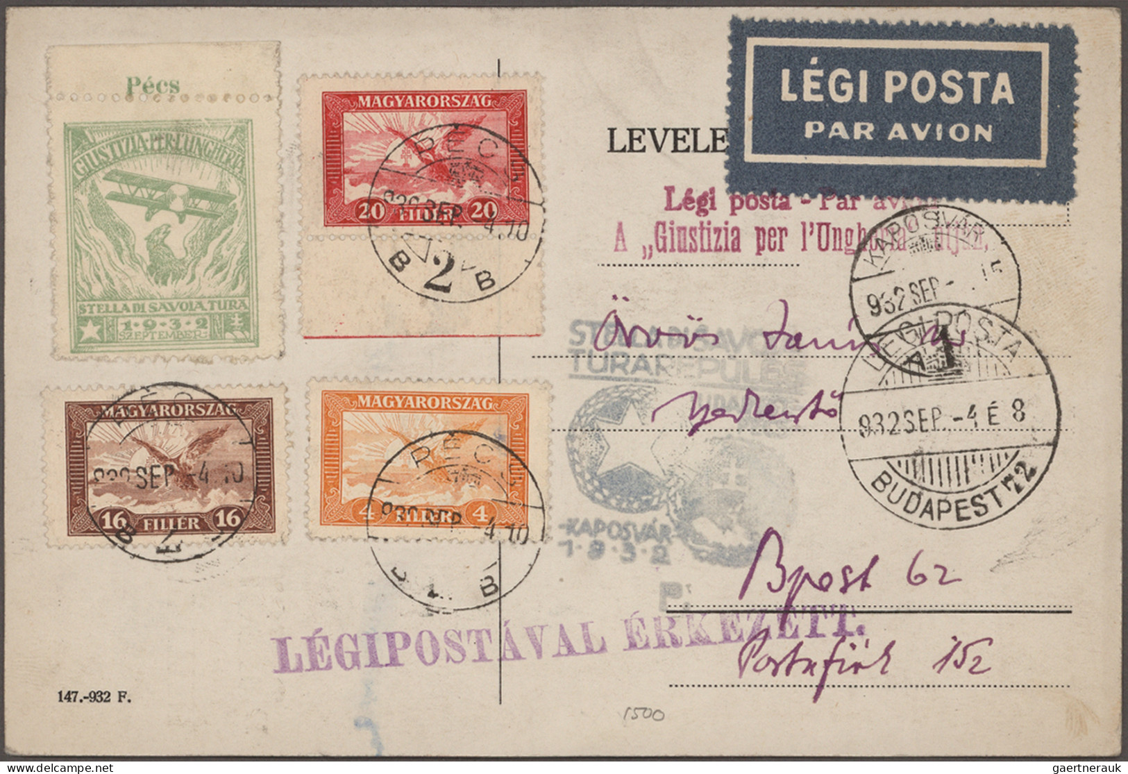 Hungary: 1864/1934, Lot über 20 Interessanten Briefen, Karten Und Ganzsachen, Da - Briefe U. Dokumente