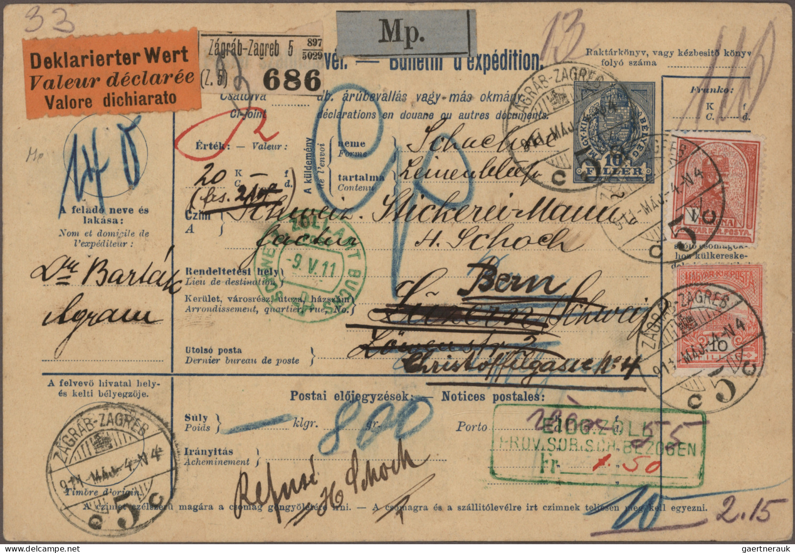 Hungary: 1896/1928, petty collection of 15 covers/cards/parcel despatch forms se