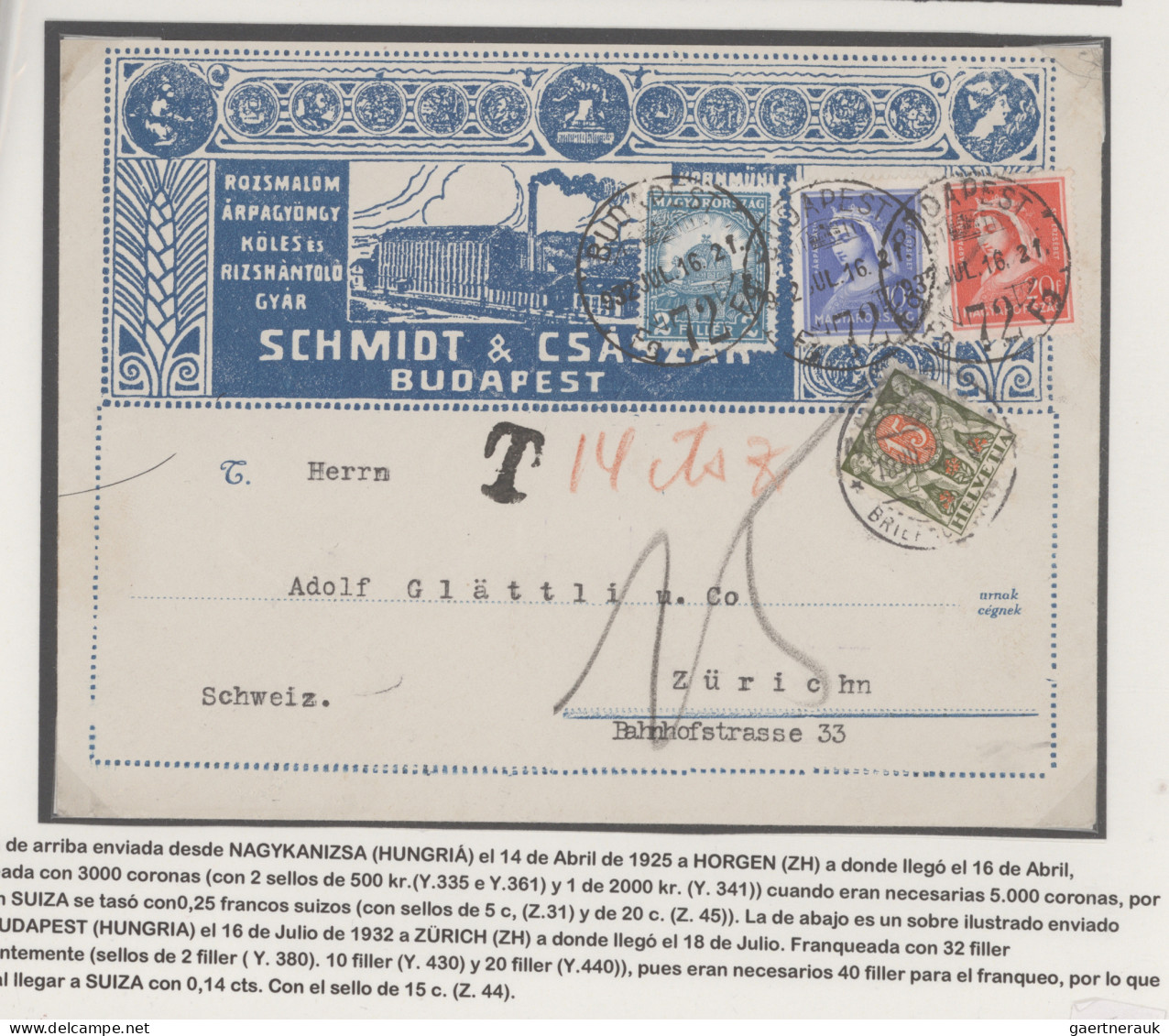 Hungary: 1907/1939: 34 Covers, Picture Postcards And Postal Stationery Items Sen - Brieven En Documenten