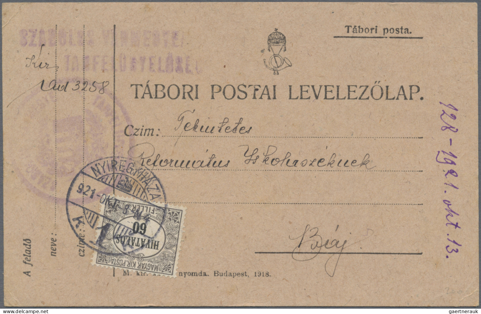 Hungary - Postage Dues: 1918/1941, Lot Of 22 Covers/cards Bearing Postages Dues. - Port Dû (Taxe)