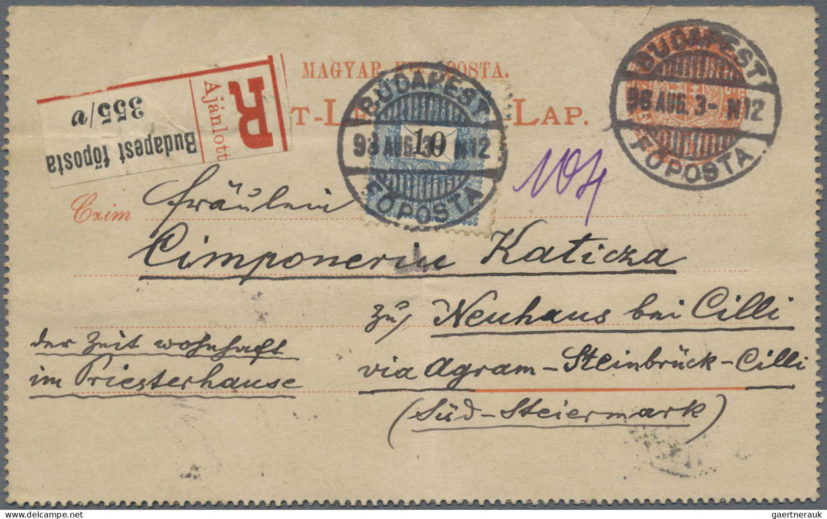 Hungary - Postal Stationary: 1889/1896, Lot Of Seven Used Letter Cards (three Wi - Postwaardestukken