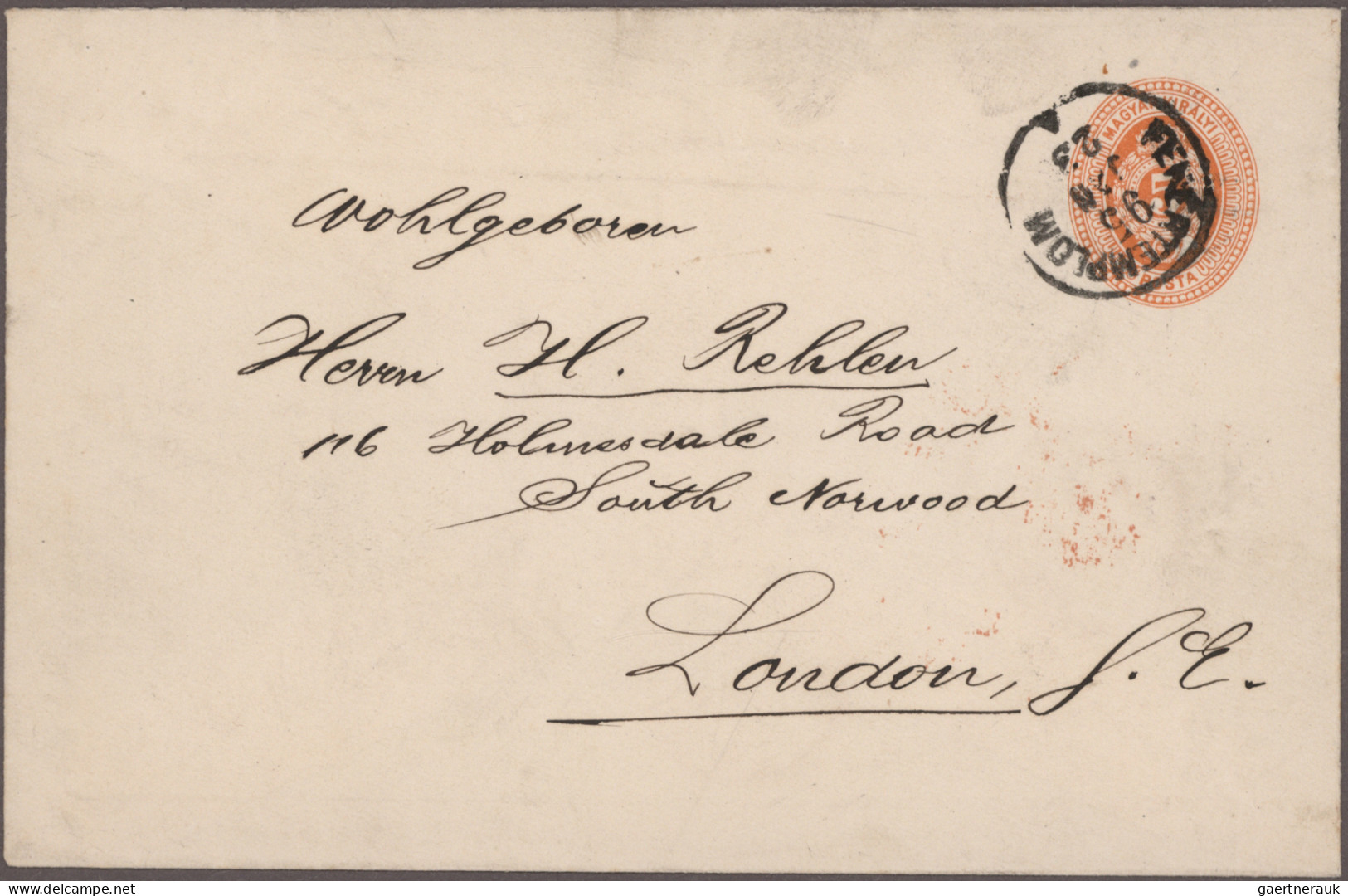Hungary - Postal Stationary: 1895/1898, stationery envelope 5kr. orange, group o