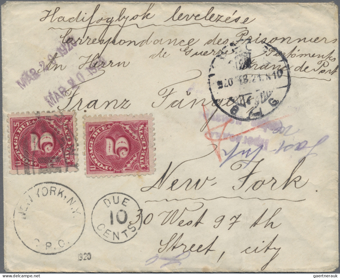 Hungary - Specialities: 1920/1921, Assortment Of 46 Covers/cards Sent To Mr. Fra - Andere