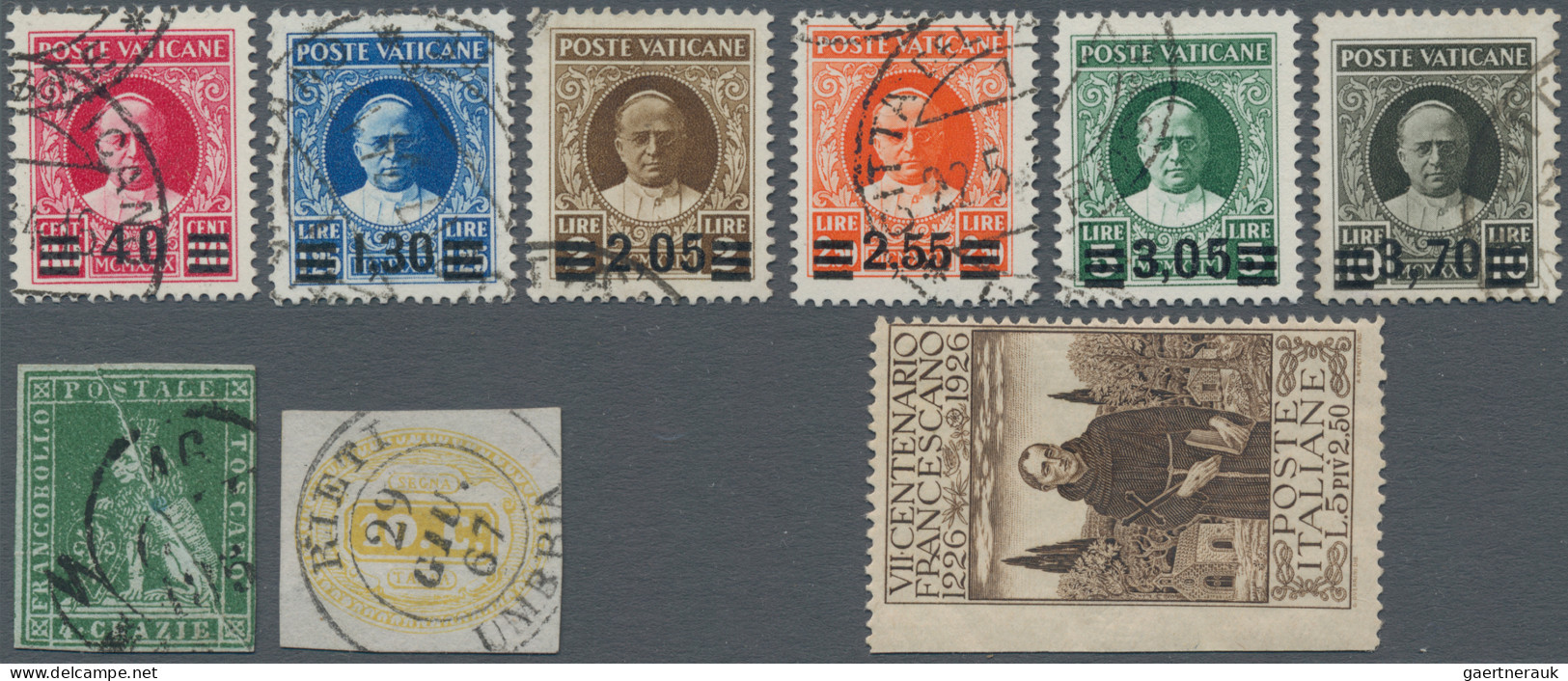 Vatican City: 1851-1950's: Ten Special Lots From Vatican And Italy, With Vatican - Verzamelingen