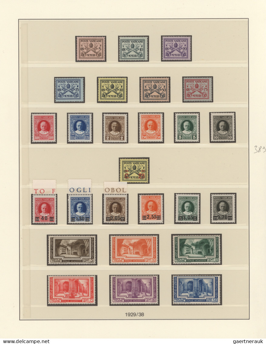 Vatican City: 1929-2000 Mint Collection On Printed Pages In Three Lindner-Dual-A - Sammlungen