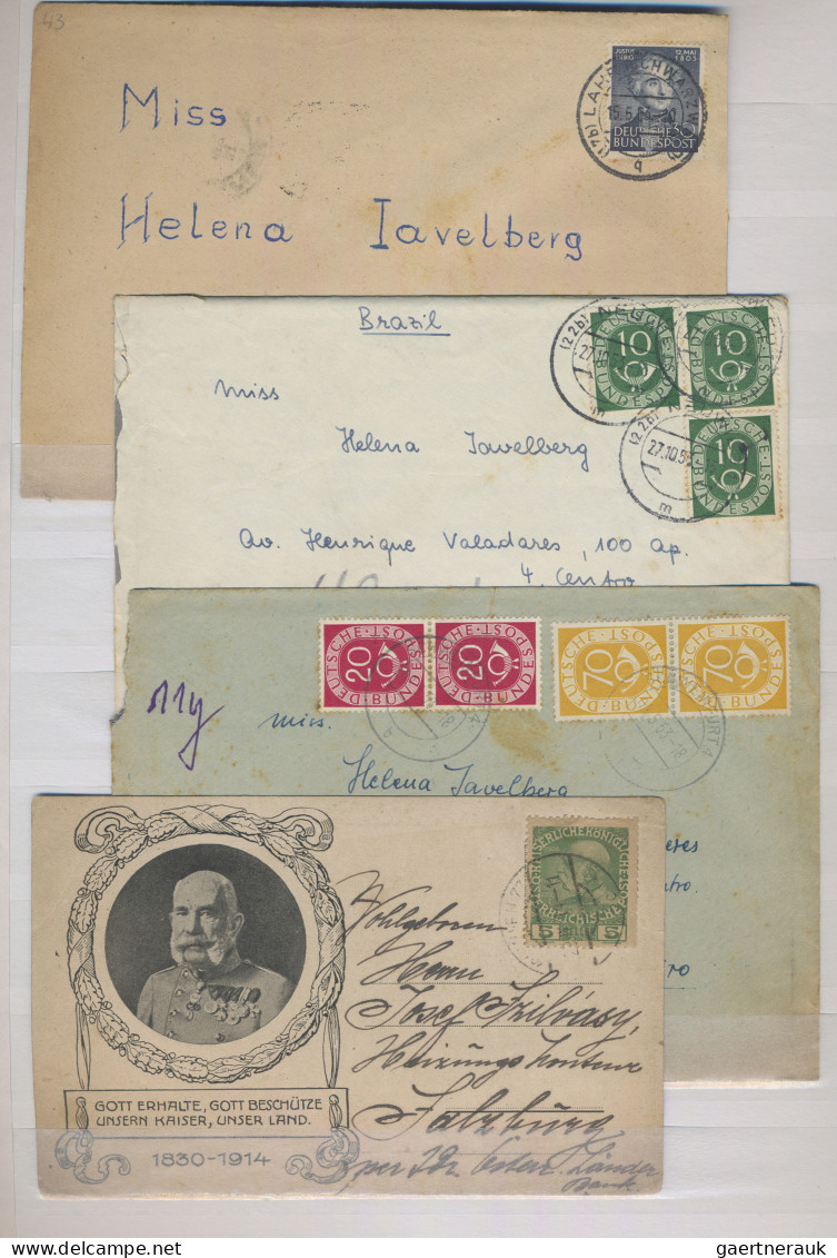 Europe: 1904/1955, More Than 260 Interesting Covers And Postal Stationeries, Mos - Andere-Europa