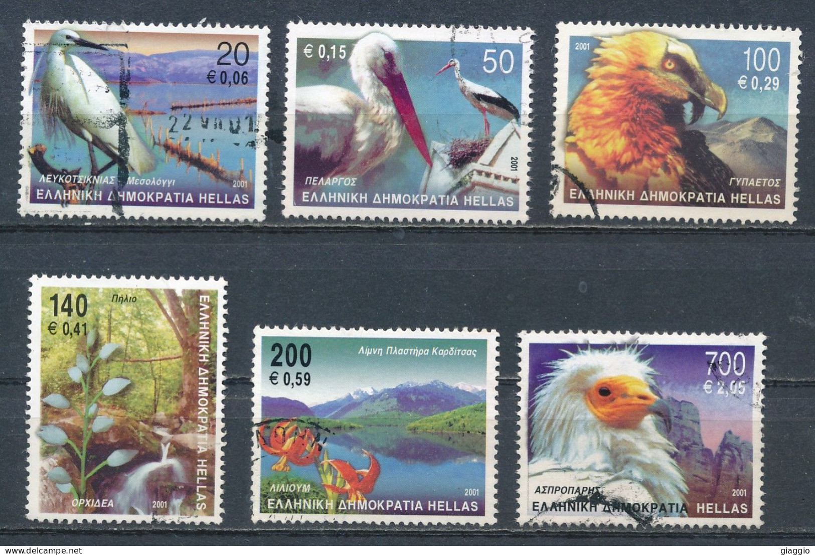 °°° GREECE - Y&T N°2058/64 - 2001 °°° - Used Stamps