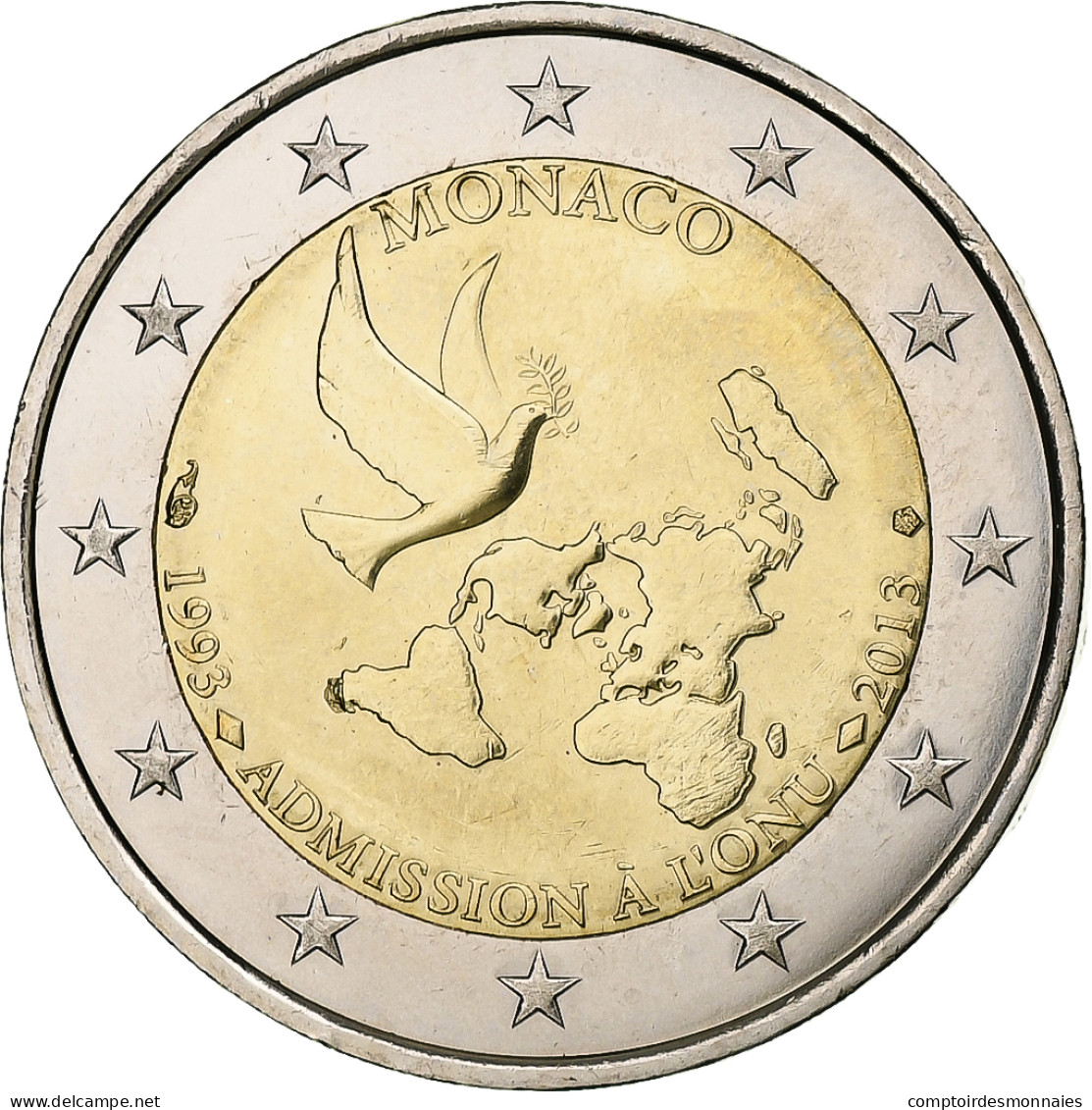 Monaco, 2 Euro, 2013, Paris, Bimétallique, SPL+ - Monaco