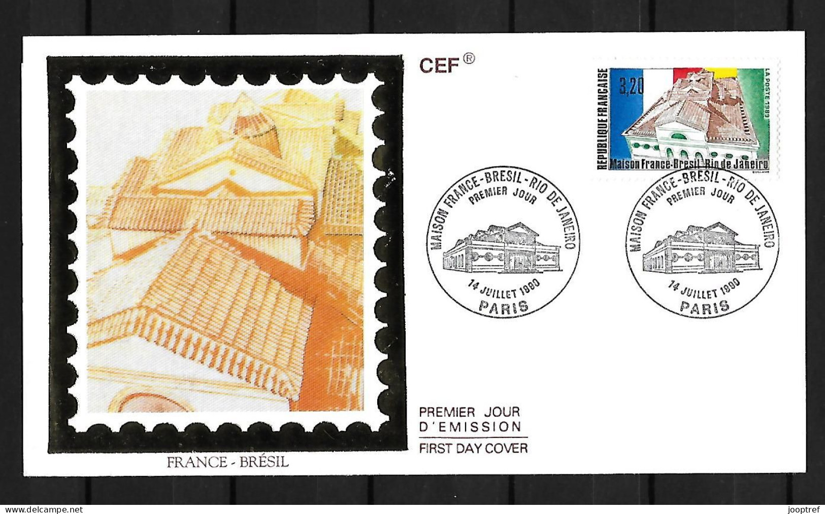 1990 Joint/Commune France And Brazil, FDC FRANCE 1 STAMP: Cooperation - Emissions Communes