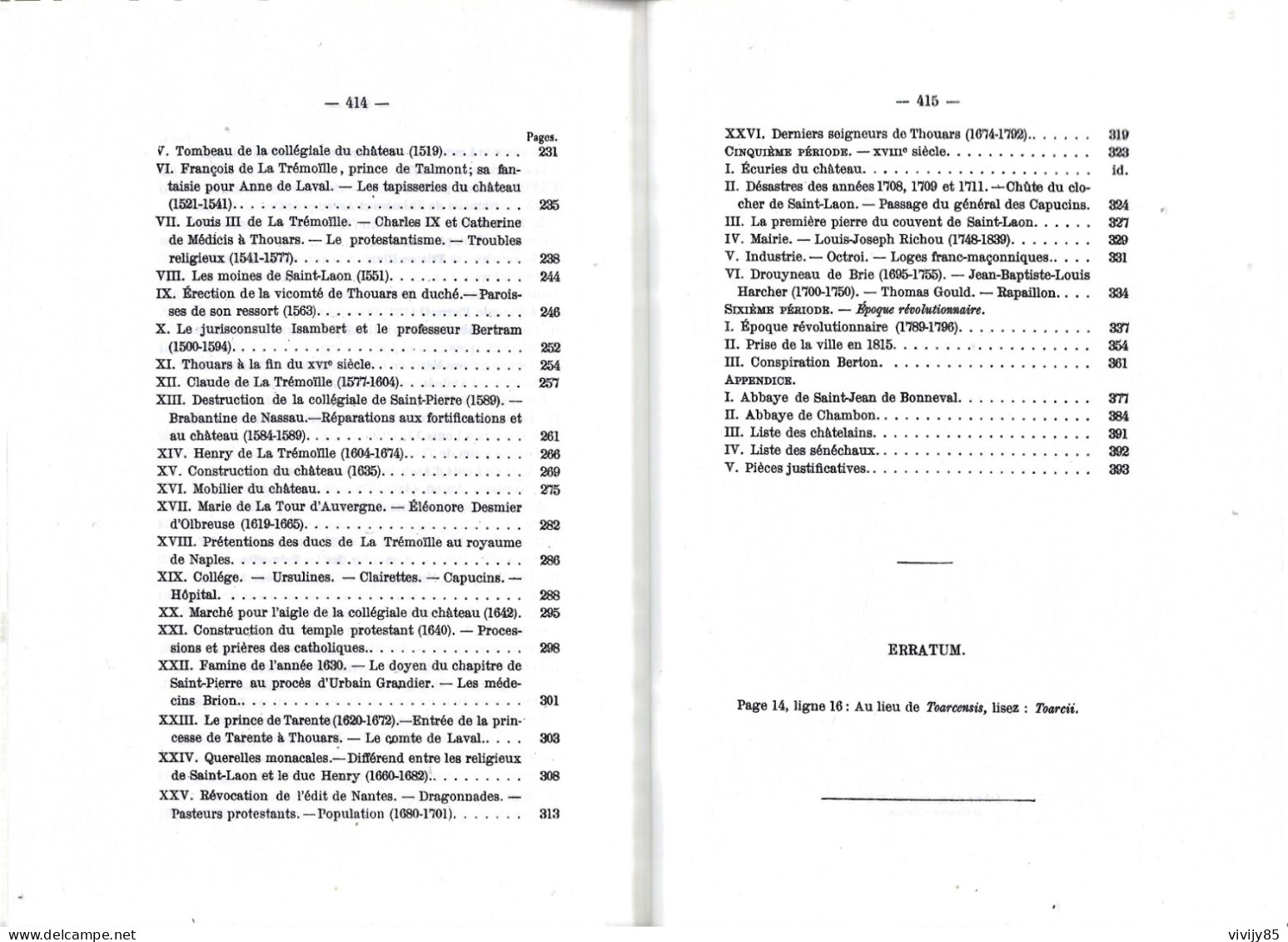 79 - T.Beau livre " Histoire de THOUARS " par Hugues Imbert ( 300 exemplaires )1976