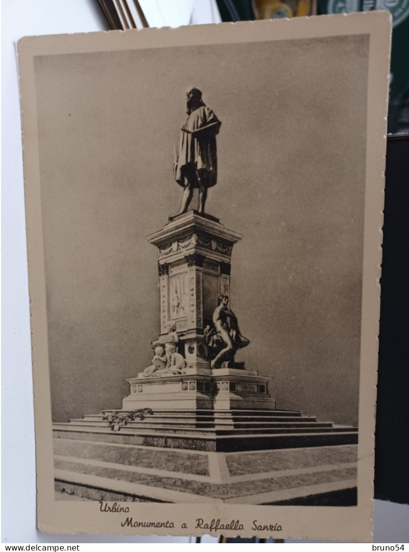 Cartolina Urbino, Monumento A Raffaello Sanzio 1950 - Urbino