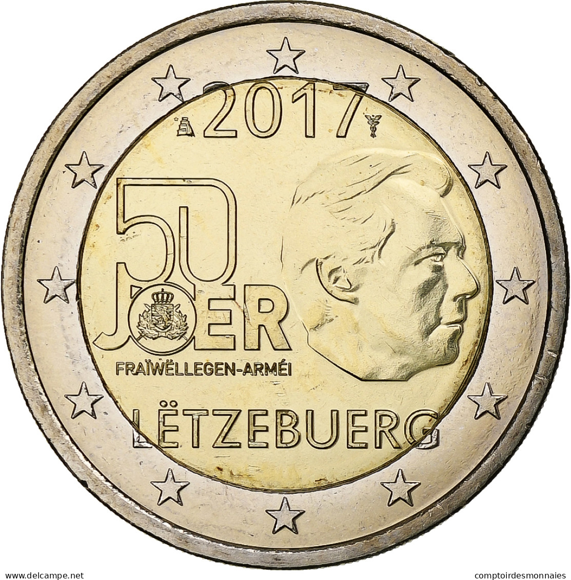 Luxembourg, 2 Euro, 2017, Utrecht, Bimétallique, SPL - Lussemburgo