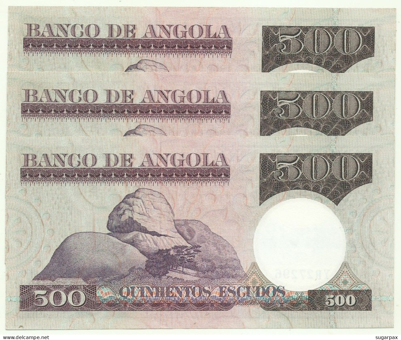 Angola - 3 X 500 Escudos Consecutive - 10.6.1973 - Pick: 107 - Serie YR - Luiz De Camões - PORTUGAL - Angola