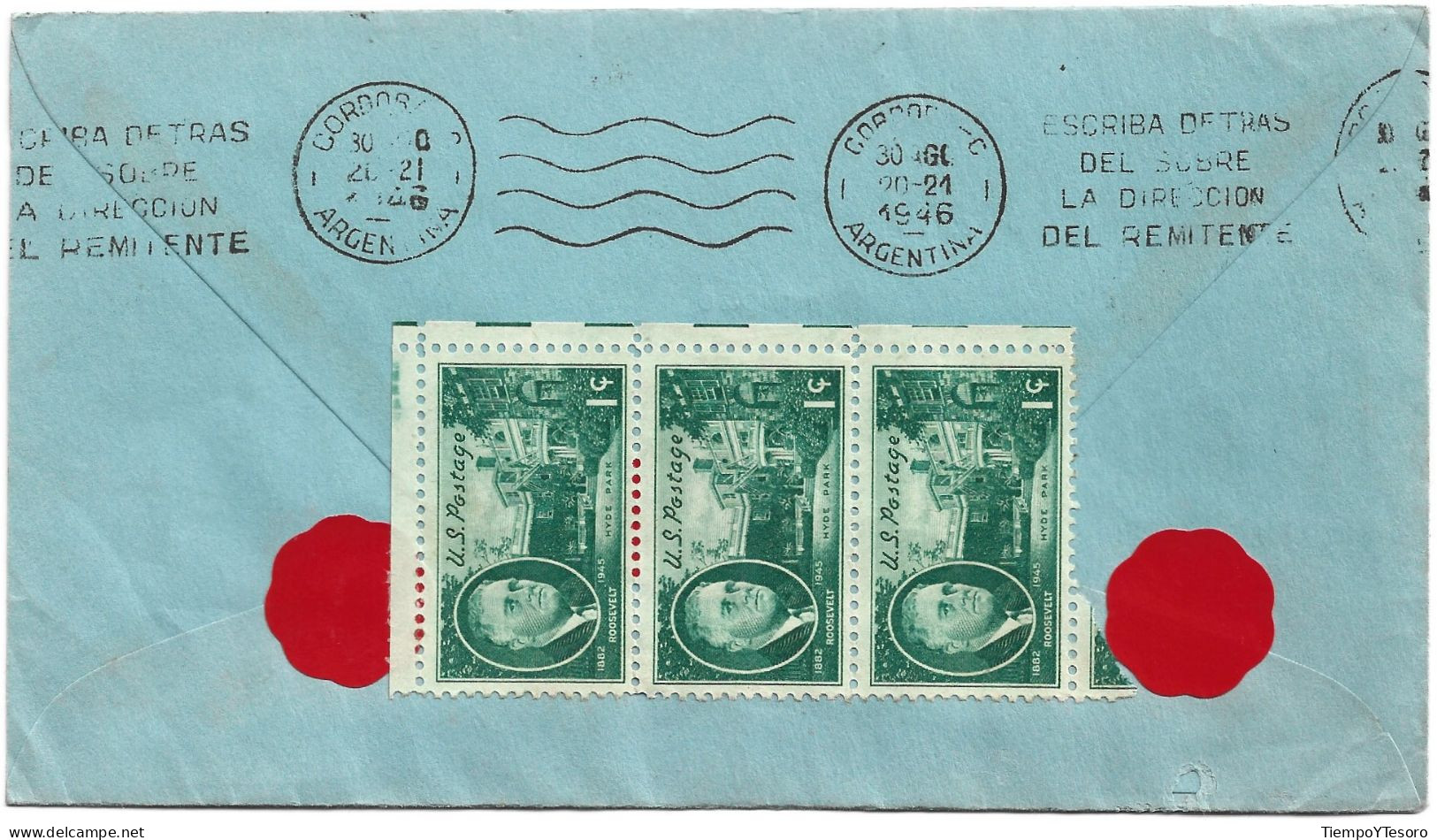 Correspondence - USA, Lousiana, To Argentina, 1946, N°483 - Gebruikt