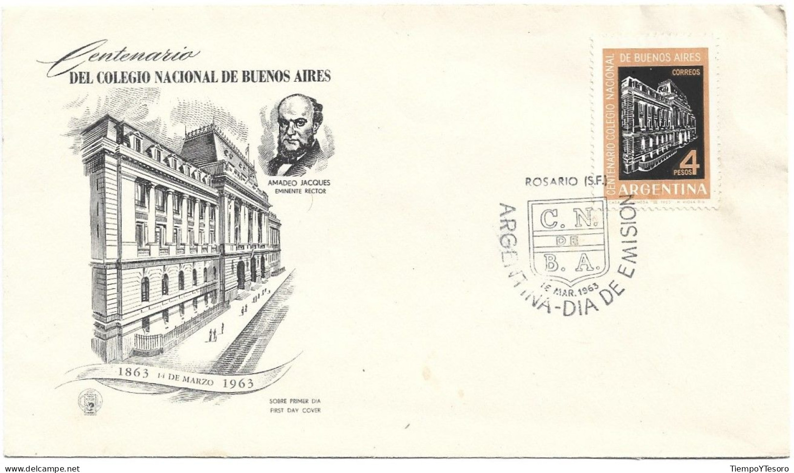 First Day Cover - Argentina, Rosario, Amadeo Jacques, 1963, N°501 - FDC