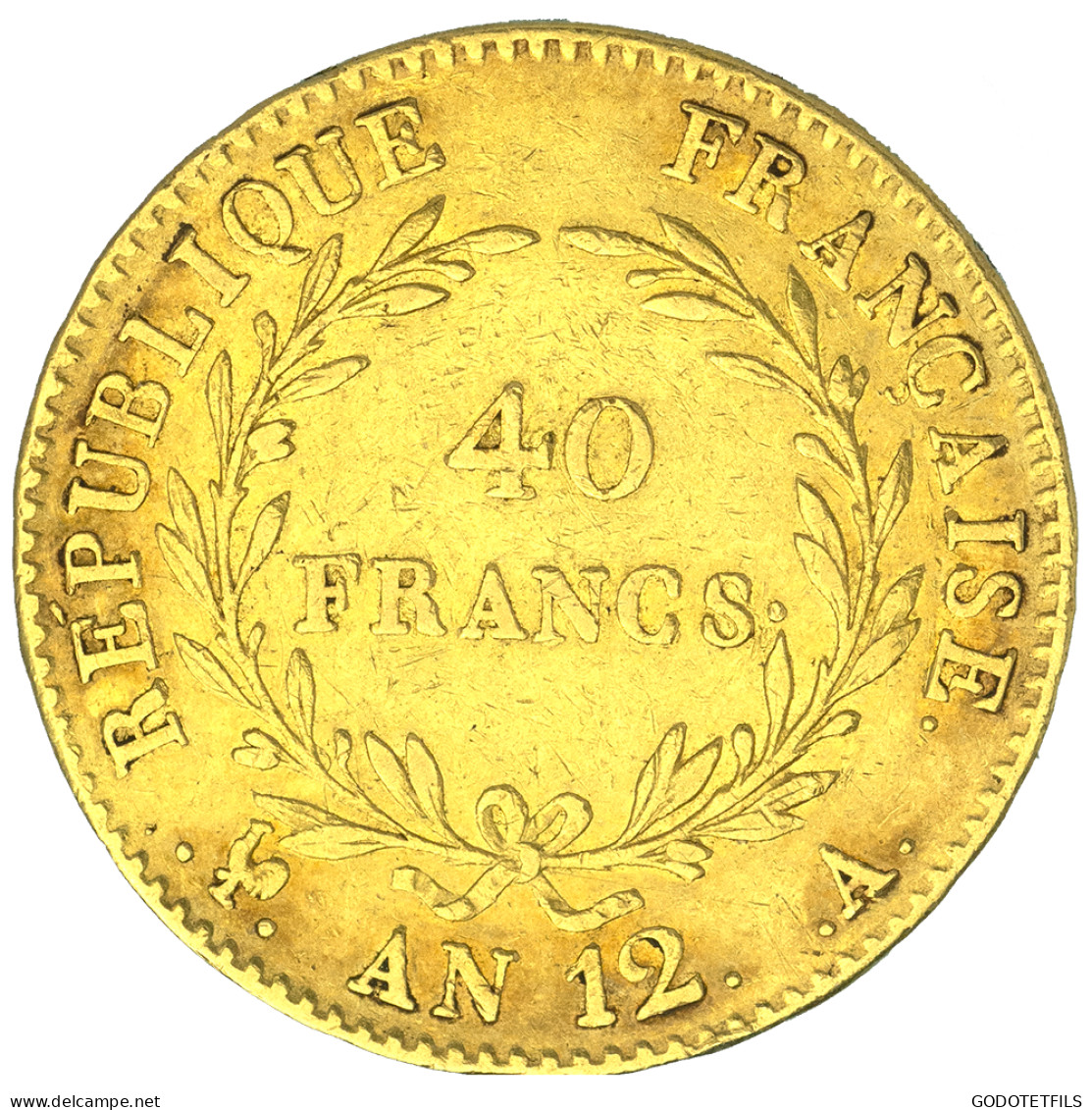 Consulat-Bonaparte Premier Consul-40 Francs An 12 (1803) Paris - 40 Francs (goud)