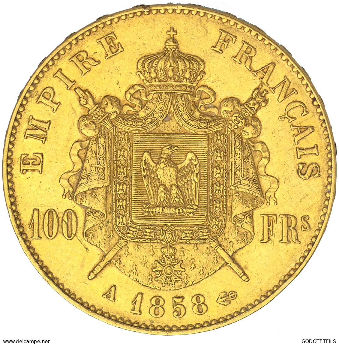 Second-Empire- 100 Francs Napoléon III Tête Nue 1858 Paris - 100 Francs-or