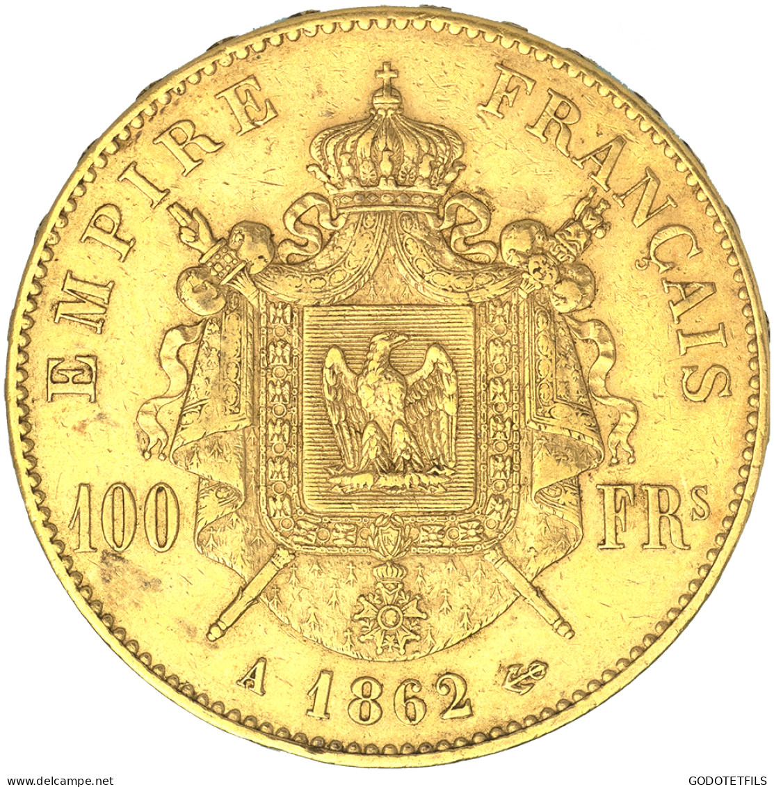 Second-Empire- 100 Francs Napoléon III Tête Laurée 1862 Paris - 100 Francs-or