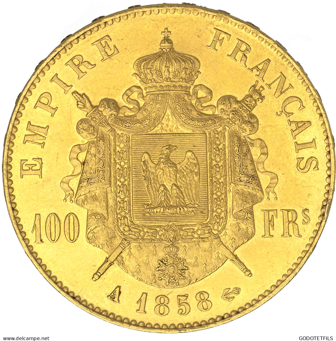 Second-Empire- 100 Francs Napoléon III Tête Nue 1858 Paris - 100 Francs-or