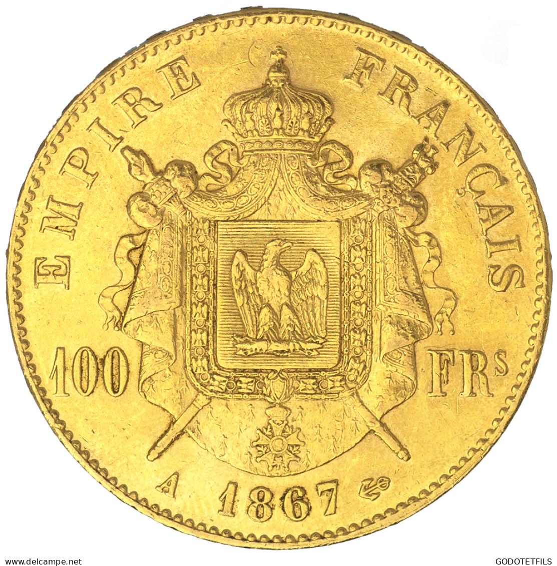 Second-Empire- 100 Francs Napoléon III Tête Laurée 1867 Paris - 100 Francs (gold)