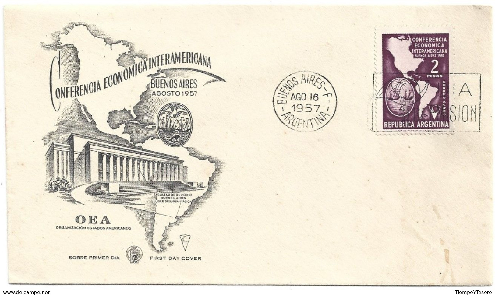First Day Cover - Argentina, Inter-American Economic Conference, 1957, N°505 - FDC
