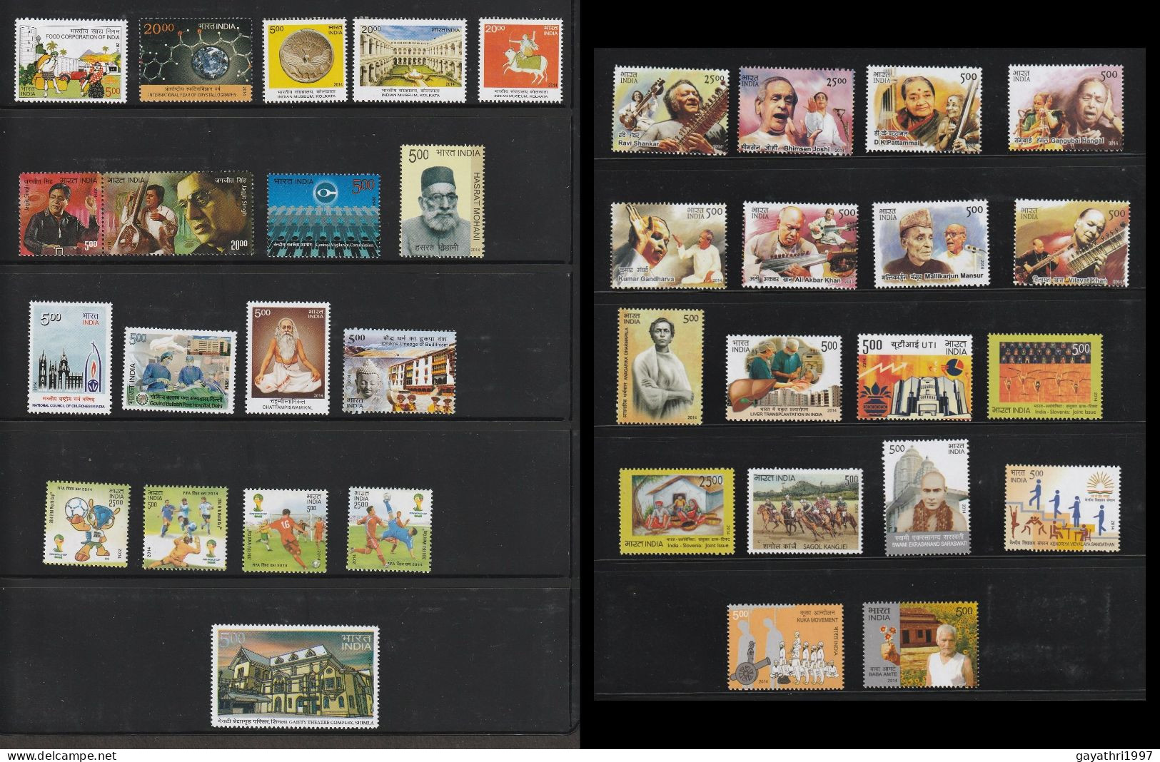 India 2014 Full Year Of Stamps  Mint MNH Good Condition 100% Perfect Condition Back Side Also - Années Complètes