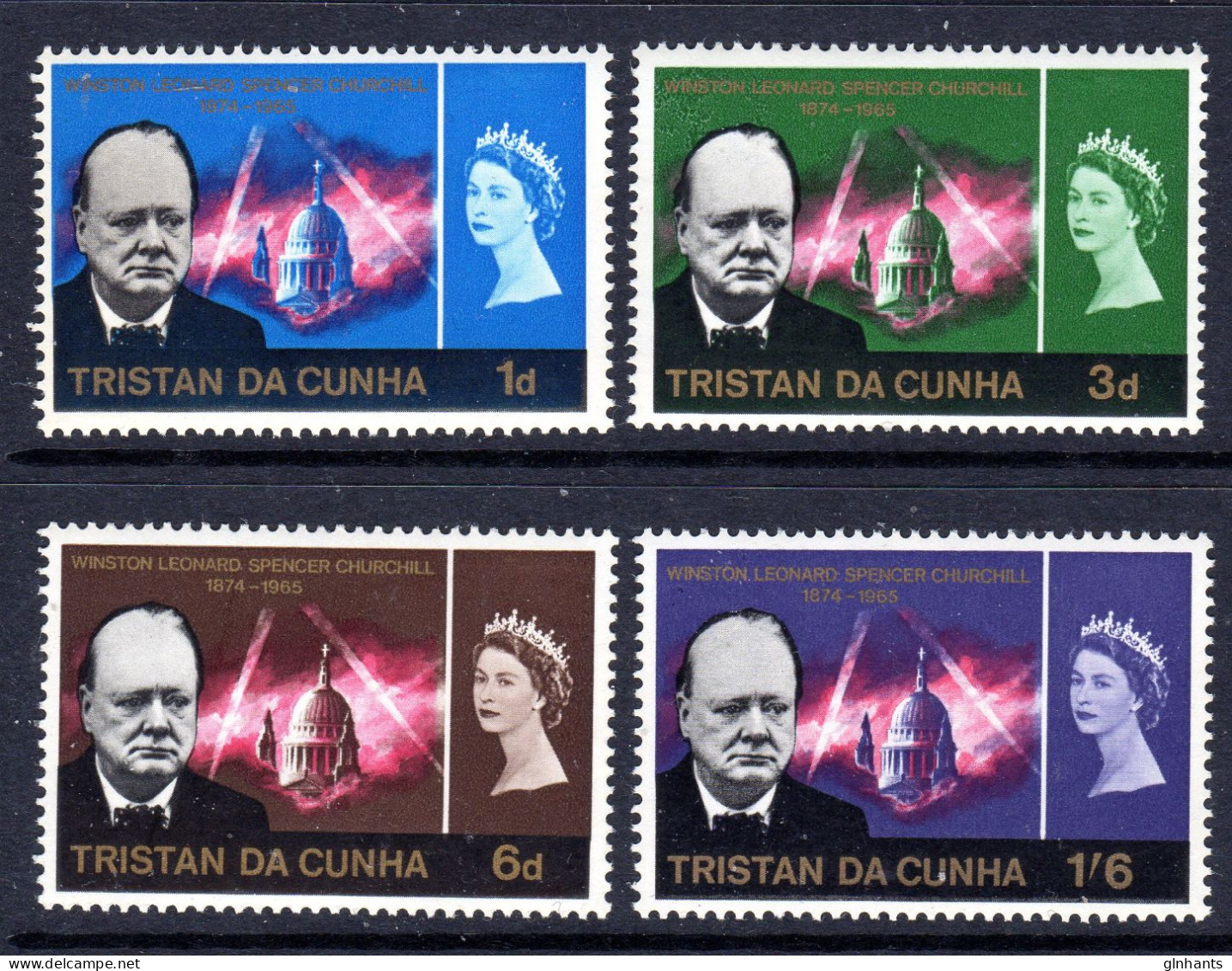 TRISTAN DA CUNHA - 1966 CHURCHILL COMMEMORATION SET (4V) FINE MNH ** SG 89-92 - Tristan Da Cunha