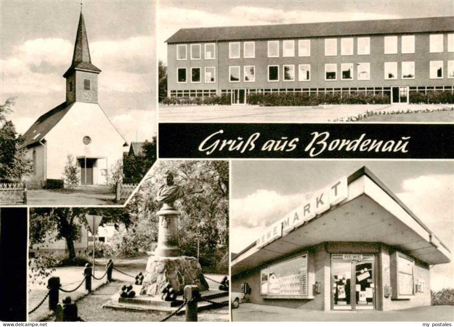 73873701 Bordenau Kirche Schule Kaufhaus Denkmal Verlagsstempel Bordenau - Neustadt Am Rübenberge