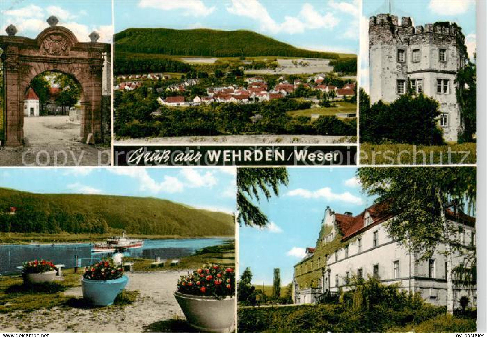 73839797 Wehrden Eingangstor Panorama Burg Weserpartie  Wehrden - Beverungen