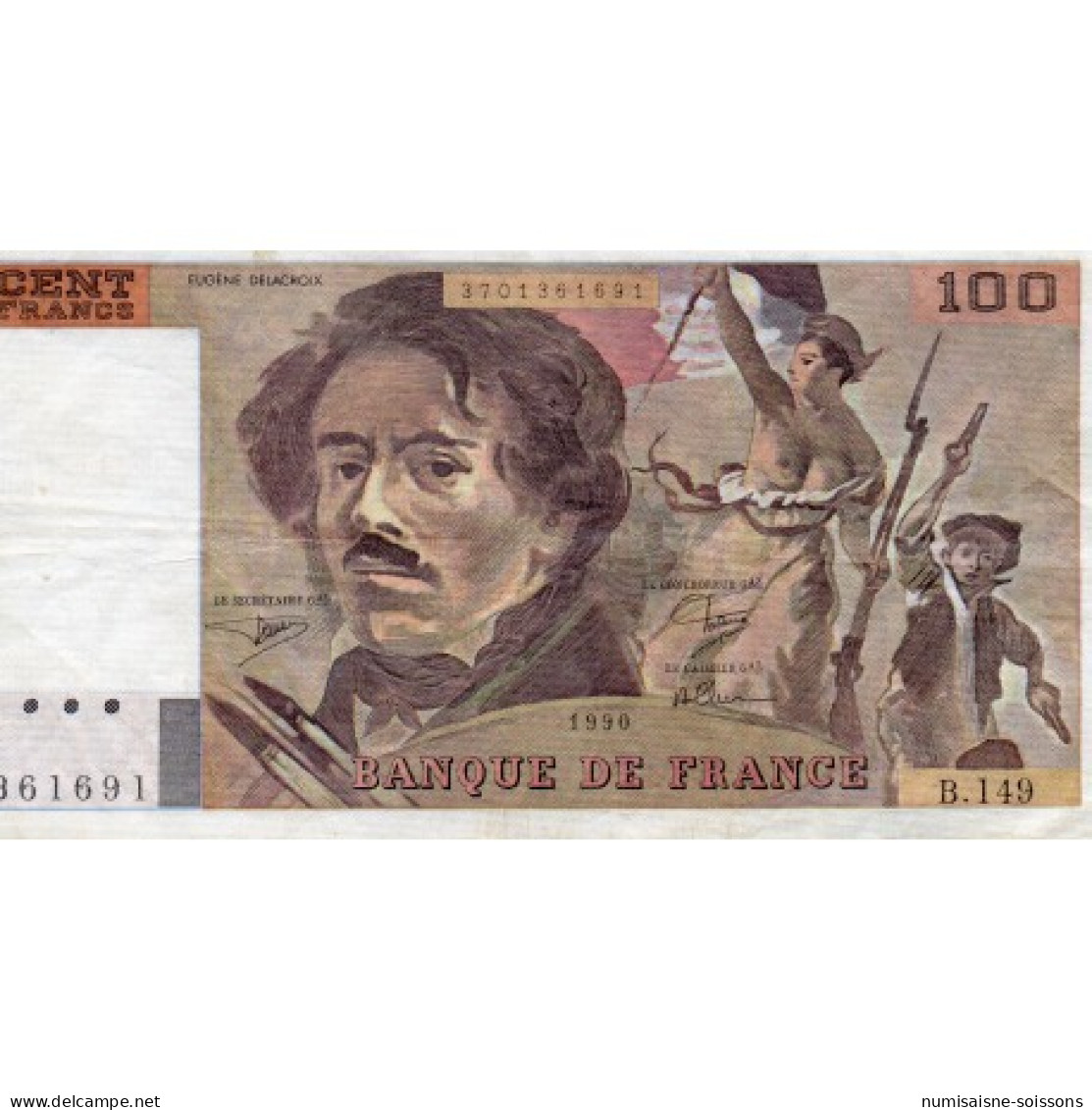 FAY 69BIS/2a - 100 FRANCS DELACROIX - TYPE 1978 - 1990 - IMPRIME EN CONTINU - PICK 154 - TTB - 100 F 1978-1995 ''Delacroix''