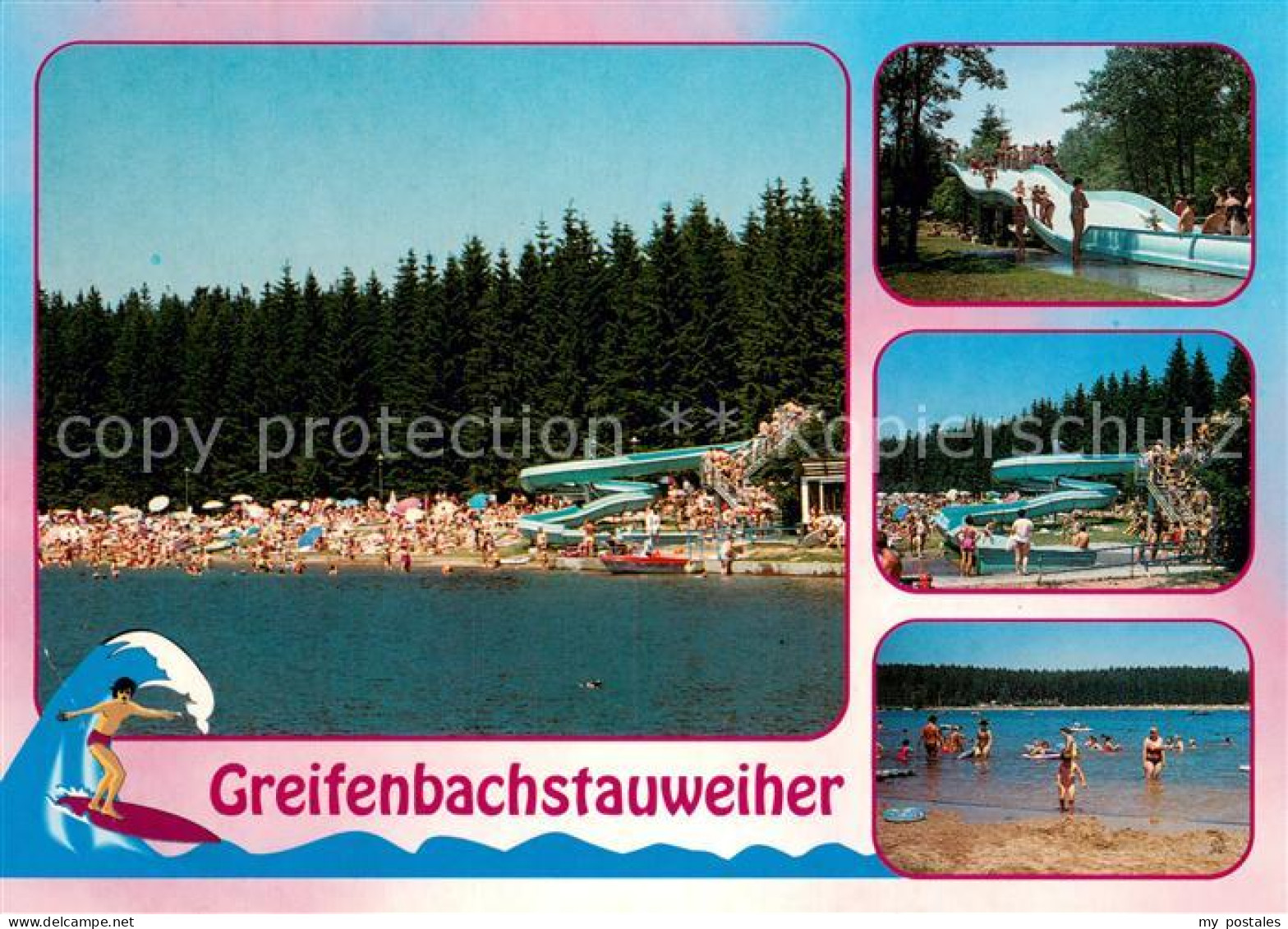 73732991 Ehrenfriedersdorf Erzgebirge Greifenbachstauweiher Badestrand Rutschbah - Ehrenfriedersdorf